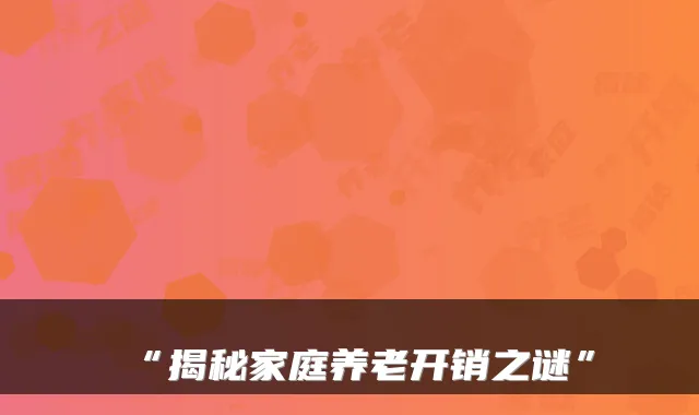 “揭秘家庭养老开销之谜”