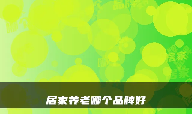 居家养老哪个品牌好