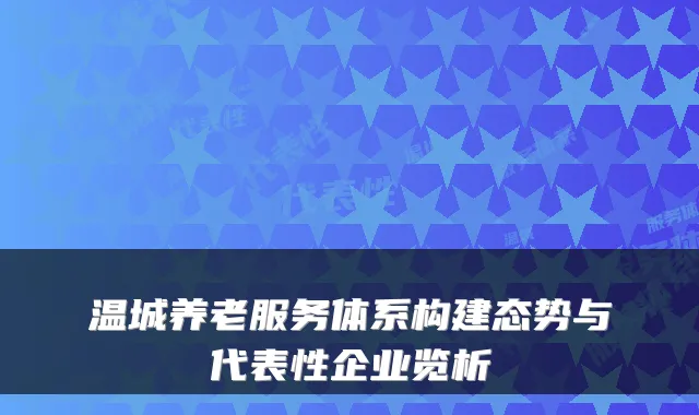 温城养老服务体系构建态势与代表性企业览析