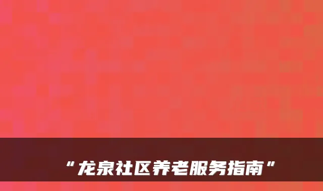 “龙泉社区养老服务指南”