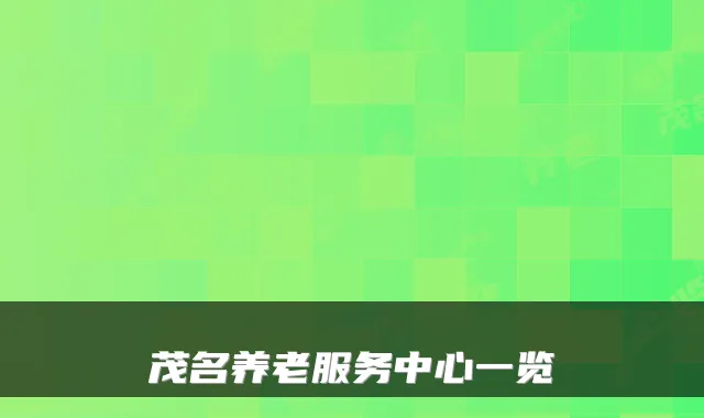 茂名养老服务中心一览