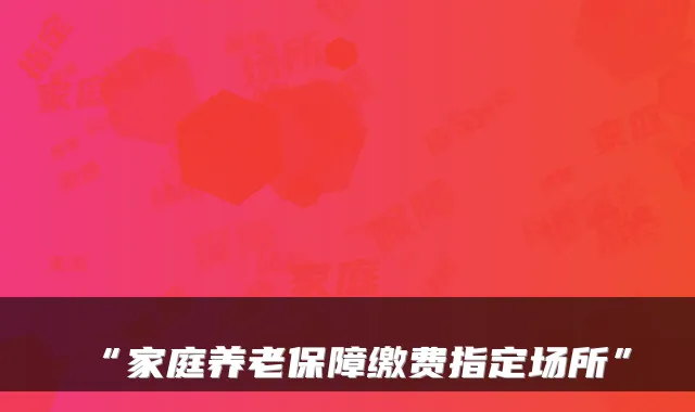 “家庭养老保障缴费指定场所”