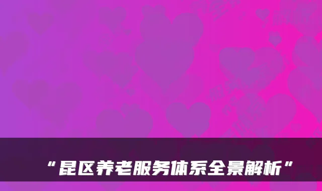 “昆区养老服务体系全景解析”