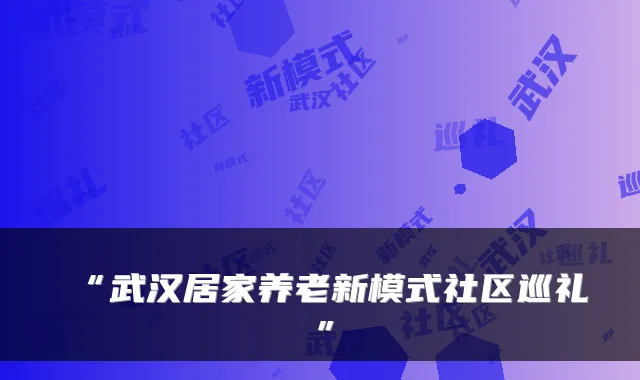 “武汉居家养老新模式社区巡礼”
