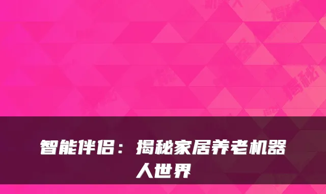 智能伴侣:揭秘家居养老机器人世界