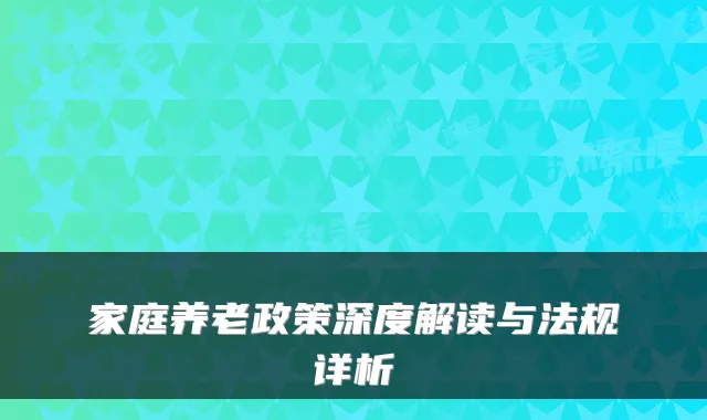 家庭养老政策深度解读与法规详析