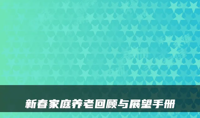 新春家庭养老回顾与展望手册