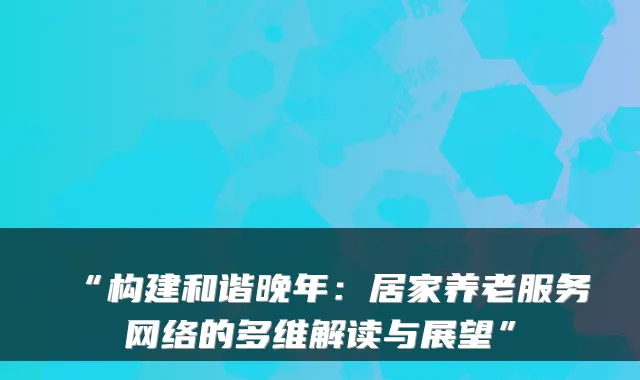 “构建和谐晚年:居家养老服务网络的多维解读与展望”