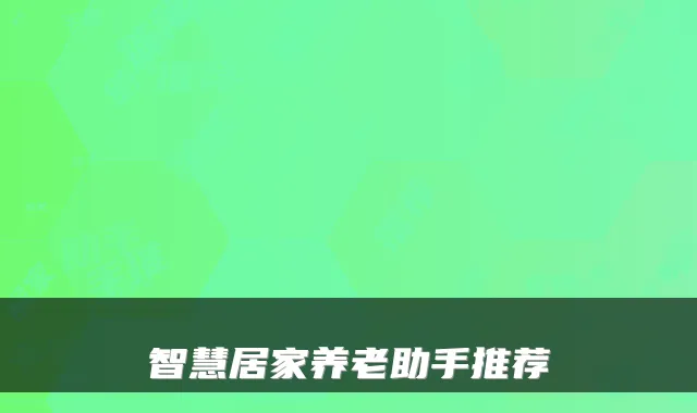 智慧居家养老助手推荐