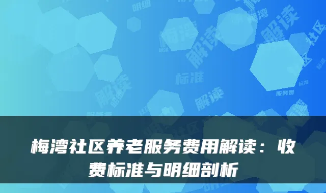 梅湾社区养老服务费用解读：收费标准与明细剖析