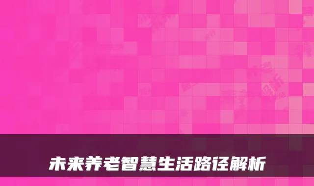 未来养老智慧生活路径解析