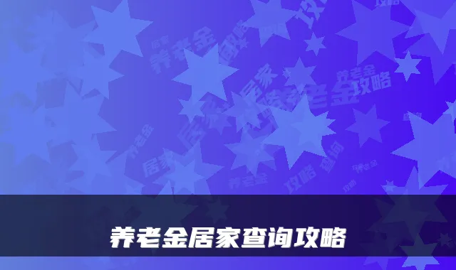 养老金居家查询攻略