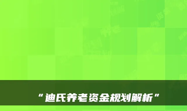“迪氏养老资金规划解析”